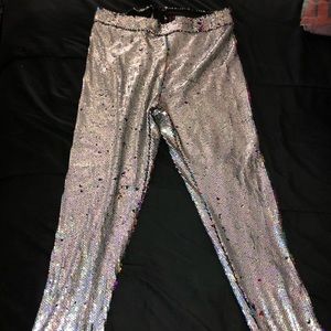 Shimmery silver pants